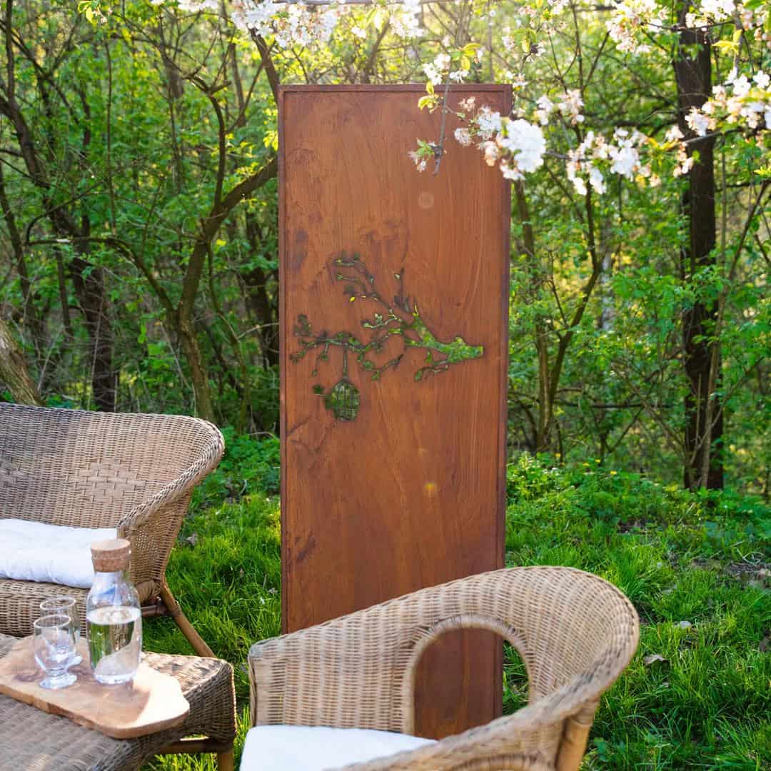 Dekoracyjny Panel Ogrodowy Ptak Corten 160 cm - Rustykalna Ozdoba - zdjęcie 7 - Kapaga