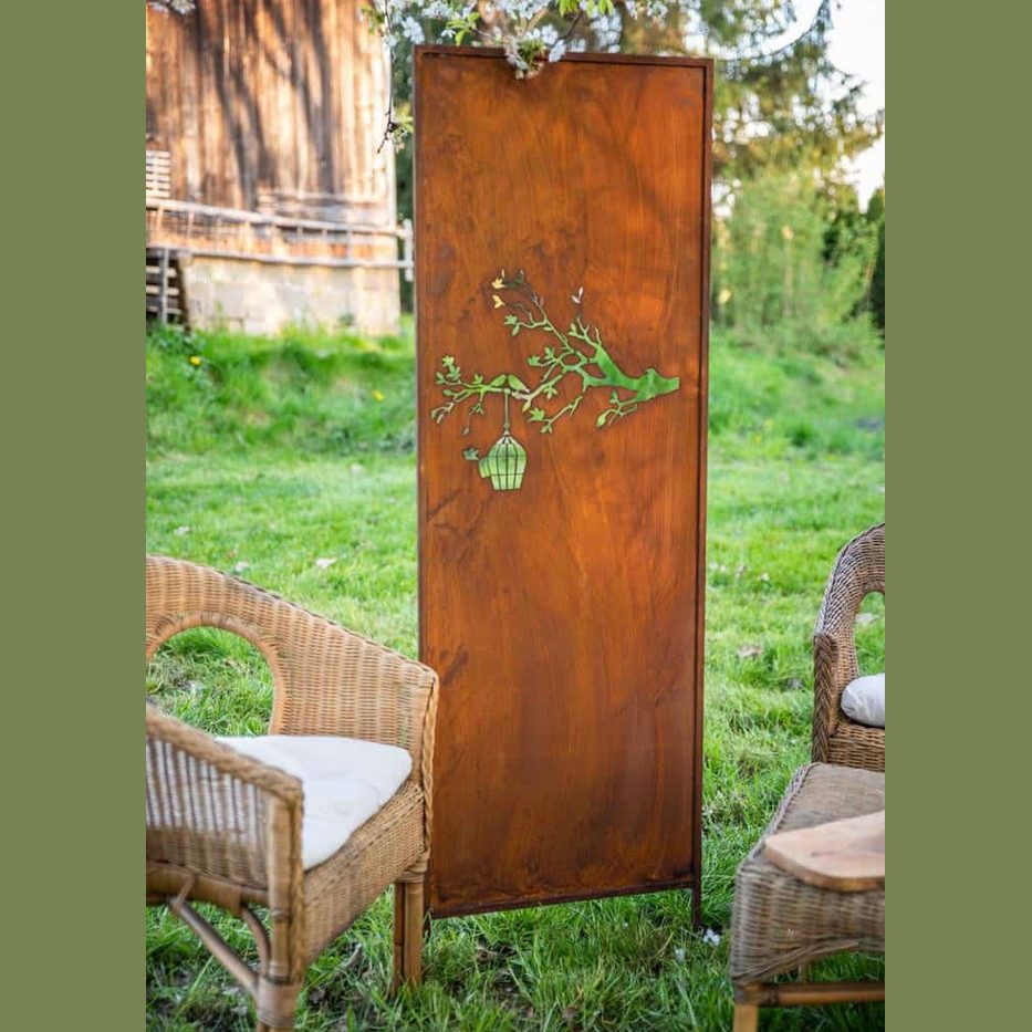 Dekoracyjny Panel Ogrodowy Ptak Corten 160 cm - Rustykalna Ozdoba - zdjęcie 4 - Kapaga