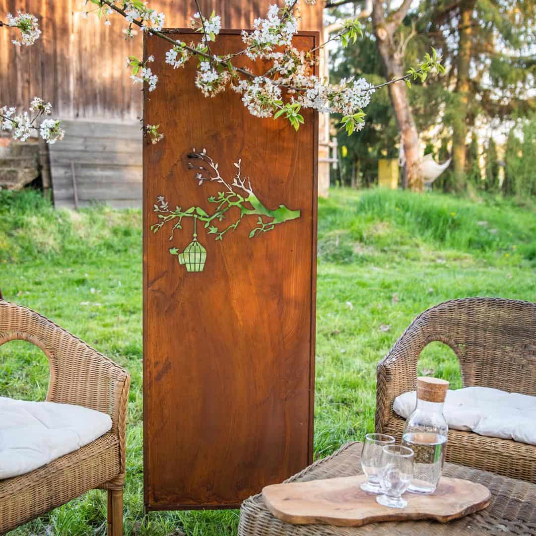 Dekoracyjny Panel Ogrodowy Ptak Corten 160 cm - Rustykalna Ozdoba - zdjęcie 3 - Kapaga