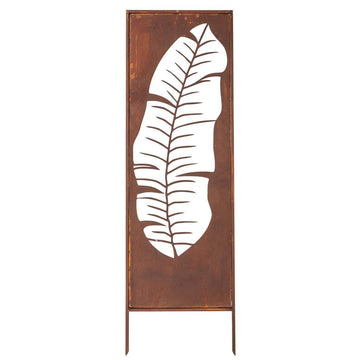 Rustykalny Panel Ogrodowy Liść Corten 160 cm - Dekoracyjne Ogrodzenie Metalowe - Kapaga