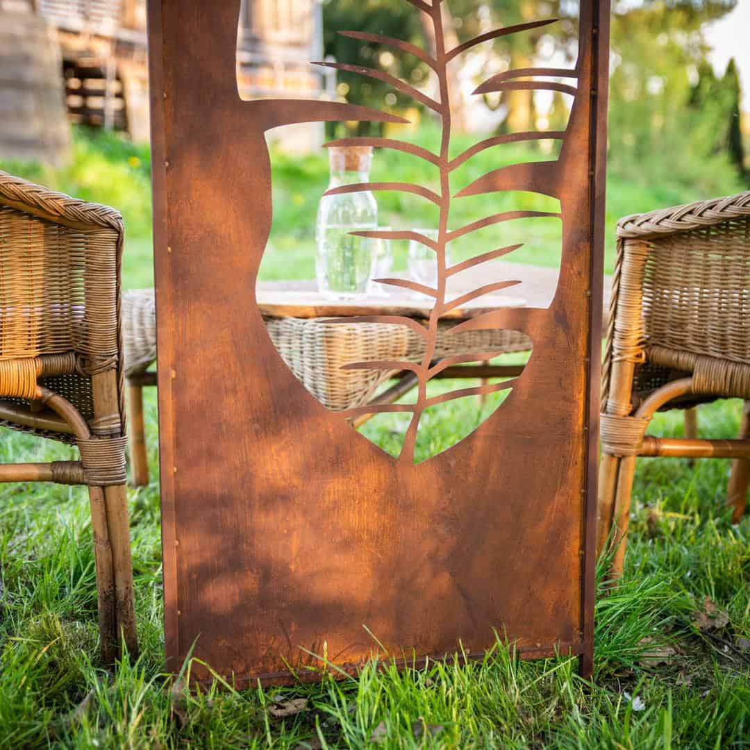 Rustykalny Panel Ogrodowy Liść Corten 160 cm - Dekoracyjne Ogrodzenie Metalowe - zdjęcie 5 - Kapaga