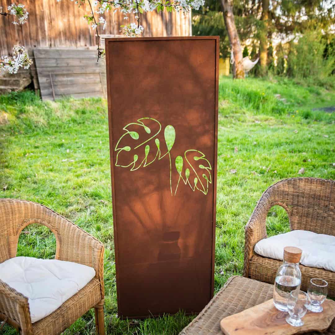 Dekoracyjny Panel Corten Monstera 160 cm - Nowoczesna Osłona - zdjęcie 2 - Kapaga