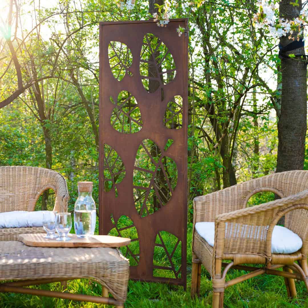 Ogrodzenie Metalowe Liście Corten 160 cm - Rustykalny Panel Ogrodowy Dekoracyjny - zdjęcie 3 - Kapaga