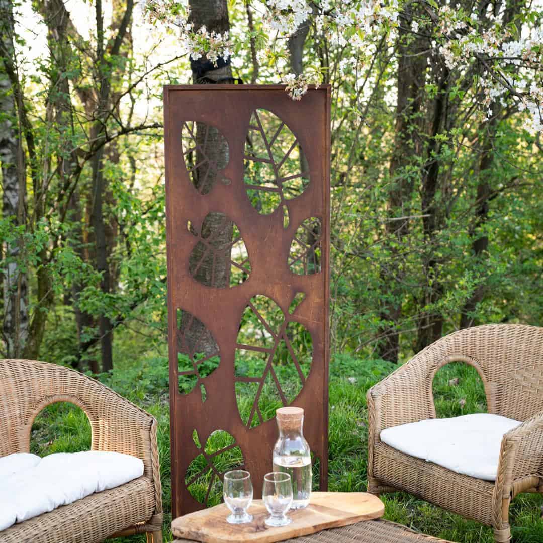 Ogrodzenie Metalowe Liście Corten 160 cm - Rustykalny Panel Ogrodowy Dekoracyjny - zdjęcie 4 - Kapaga
