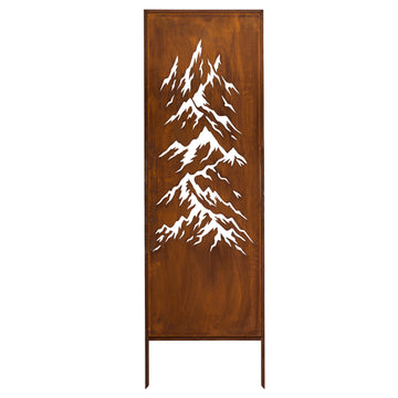 Panel ogrodowy Corten - Parawan z górami 160 x 50 cm