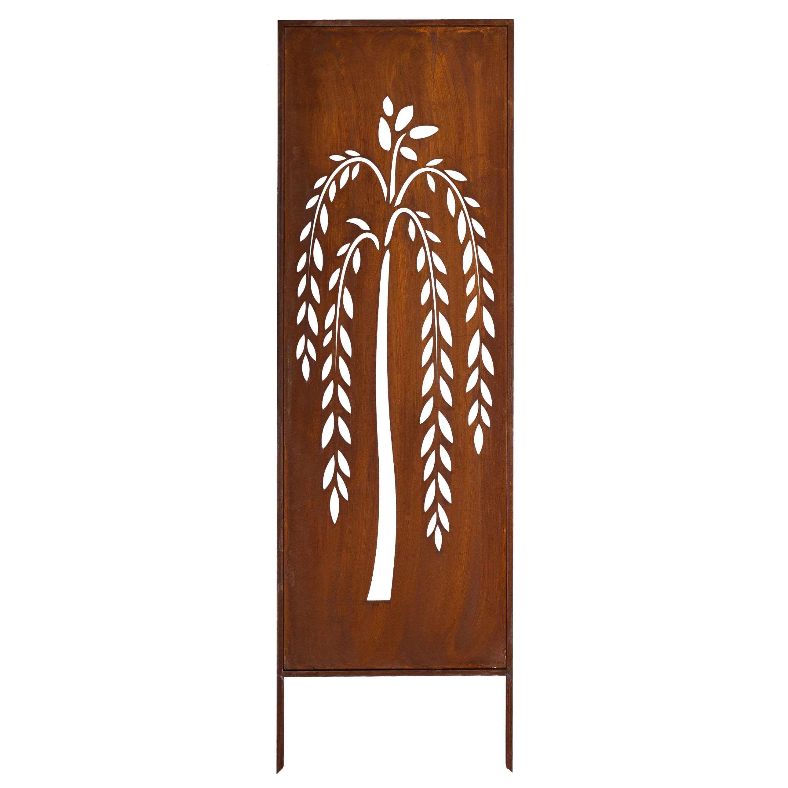 Panel ogrodowy Corten - Parawan z wierzbą płaczącą 160 x 50 cm