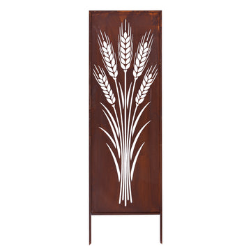 Panel ogrodowy Corten - Parawan z snopem zboża - 160 x 50 cm