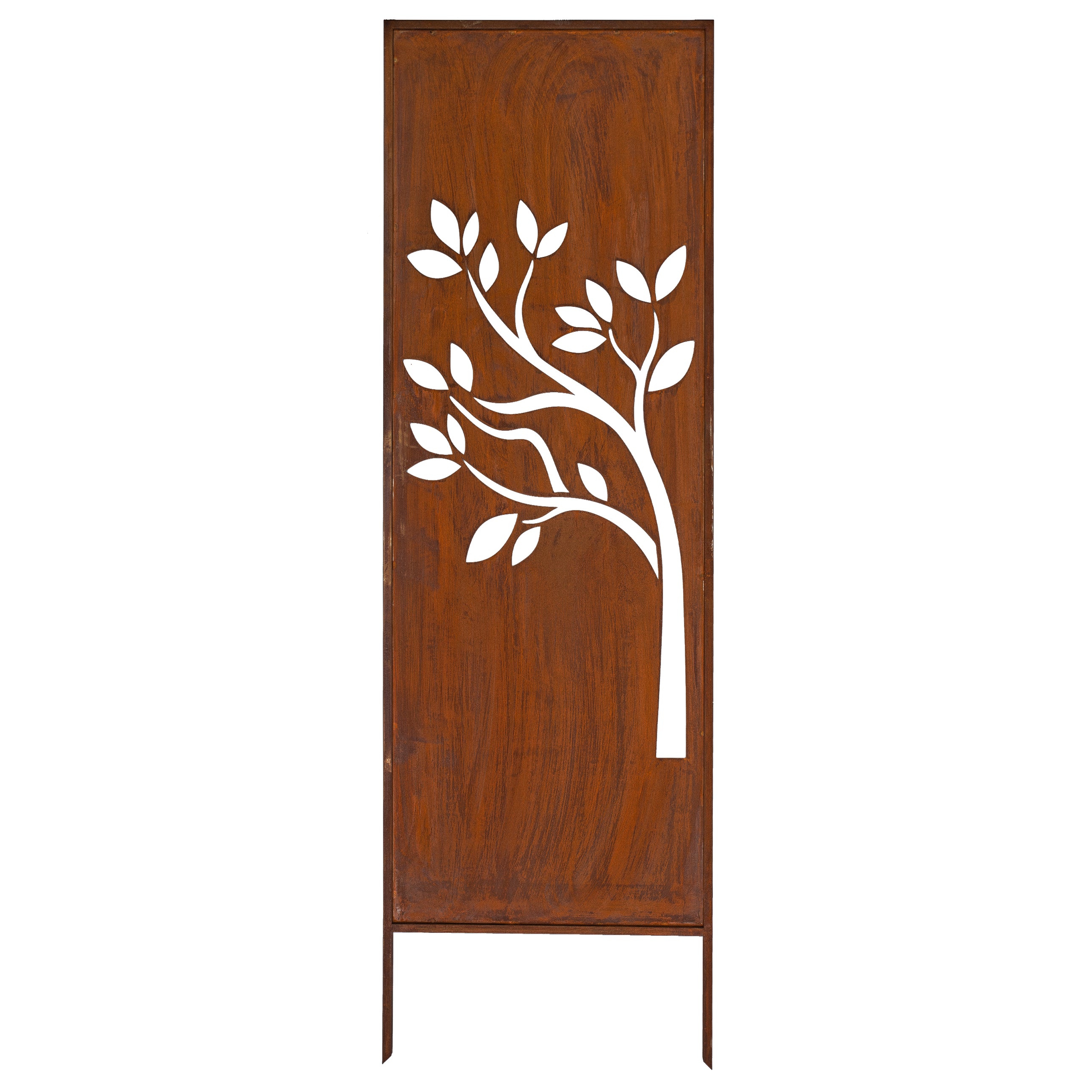 Panel ogrodowy Corten - Parawan z kwitnącym drzewem 160 x 50 cm