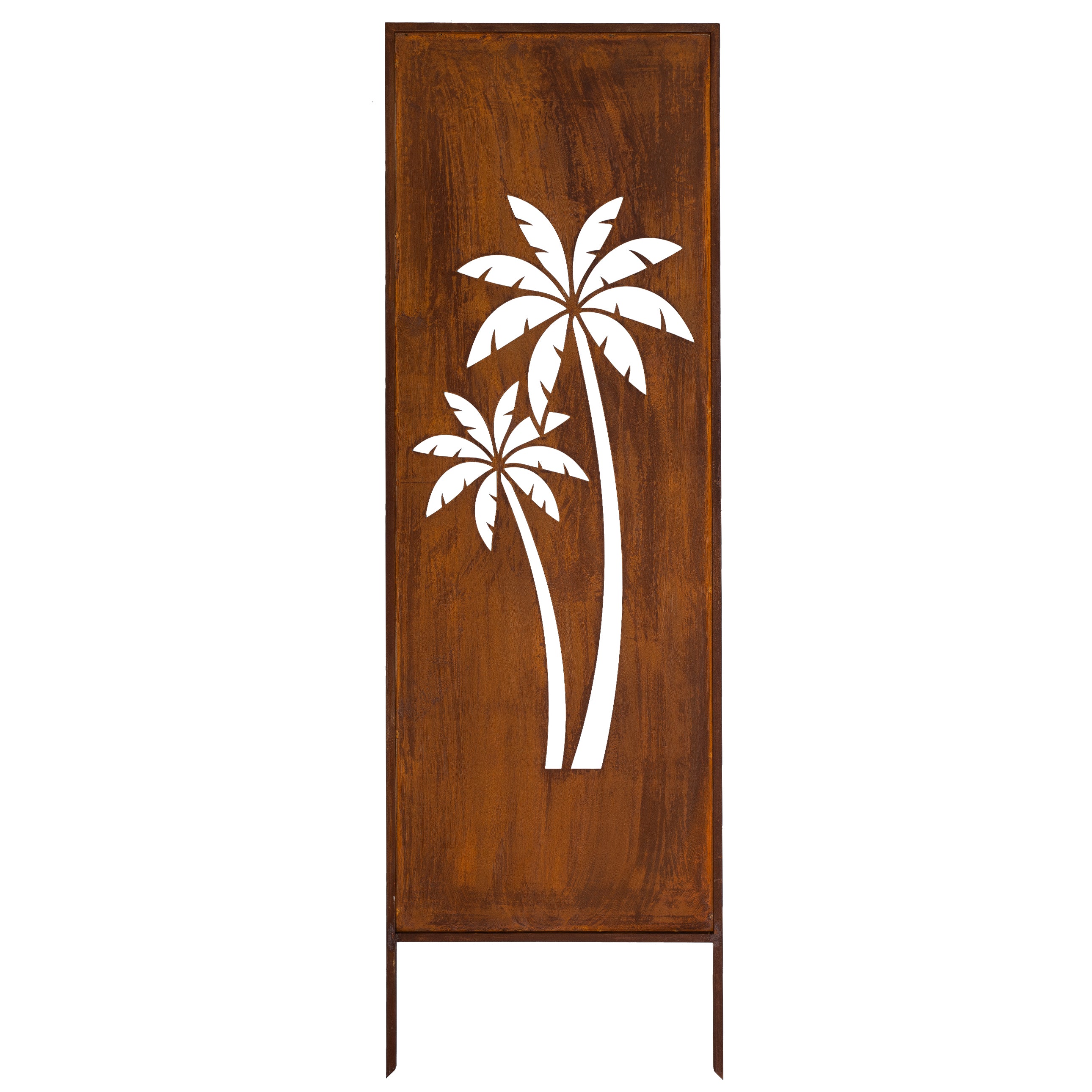 Panel ogrodowy Corten - Parawan z palmami 160 x 50 cm