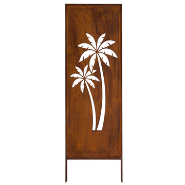 Panel ogrodowy Corten - Parawan z palmami 160 x 50 cm