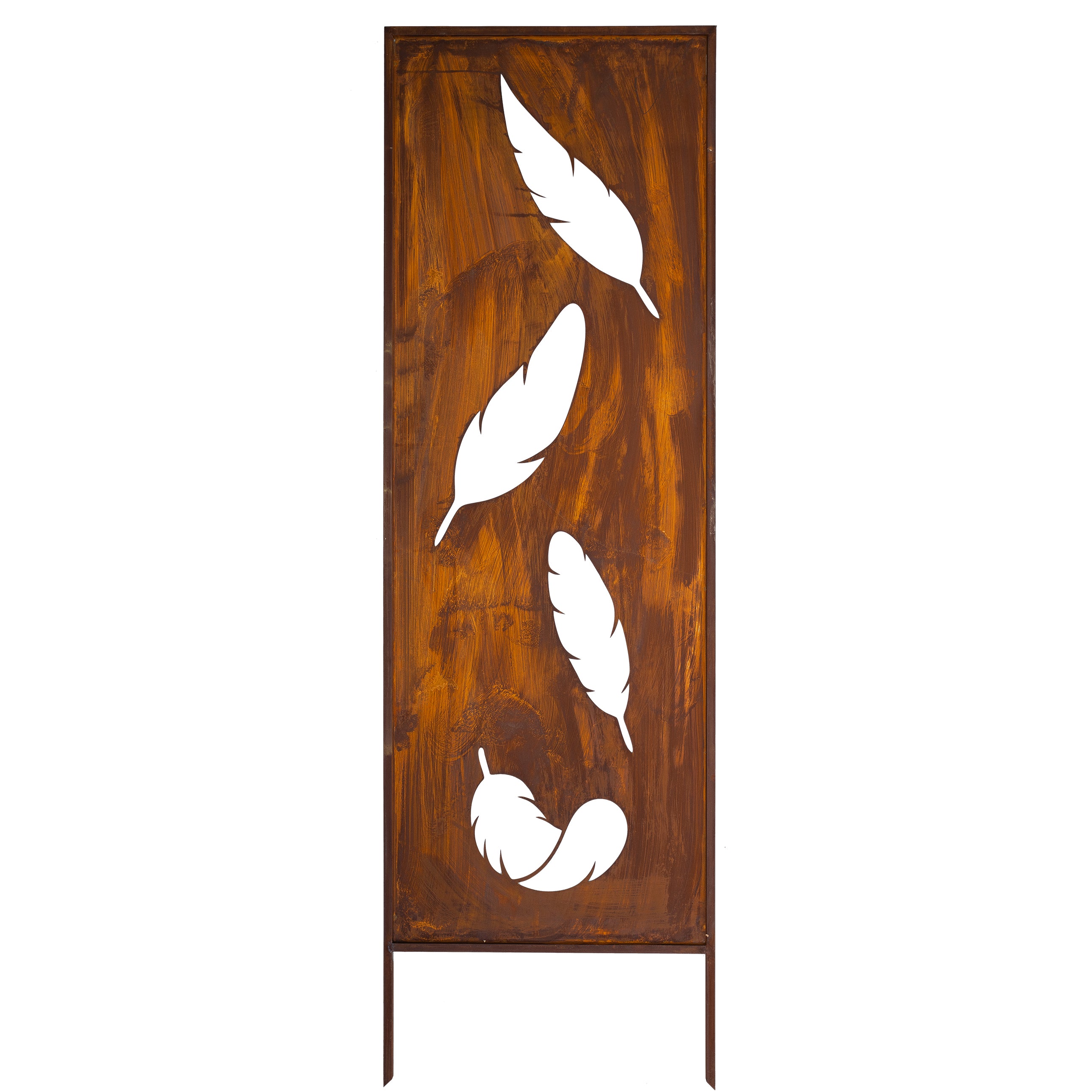 Panel ogrodowy Corten - Parawan z czterema piórami - 160 x 50 cm