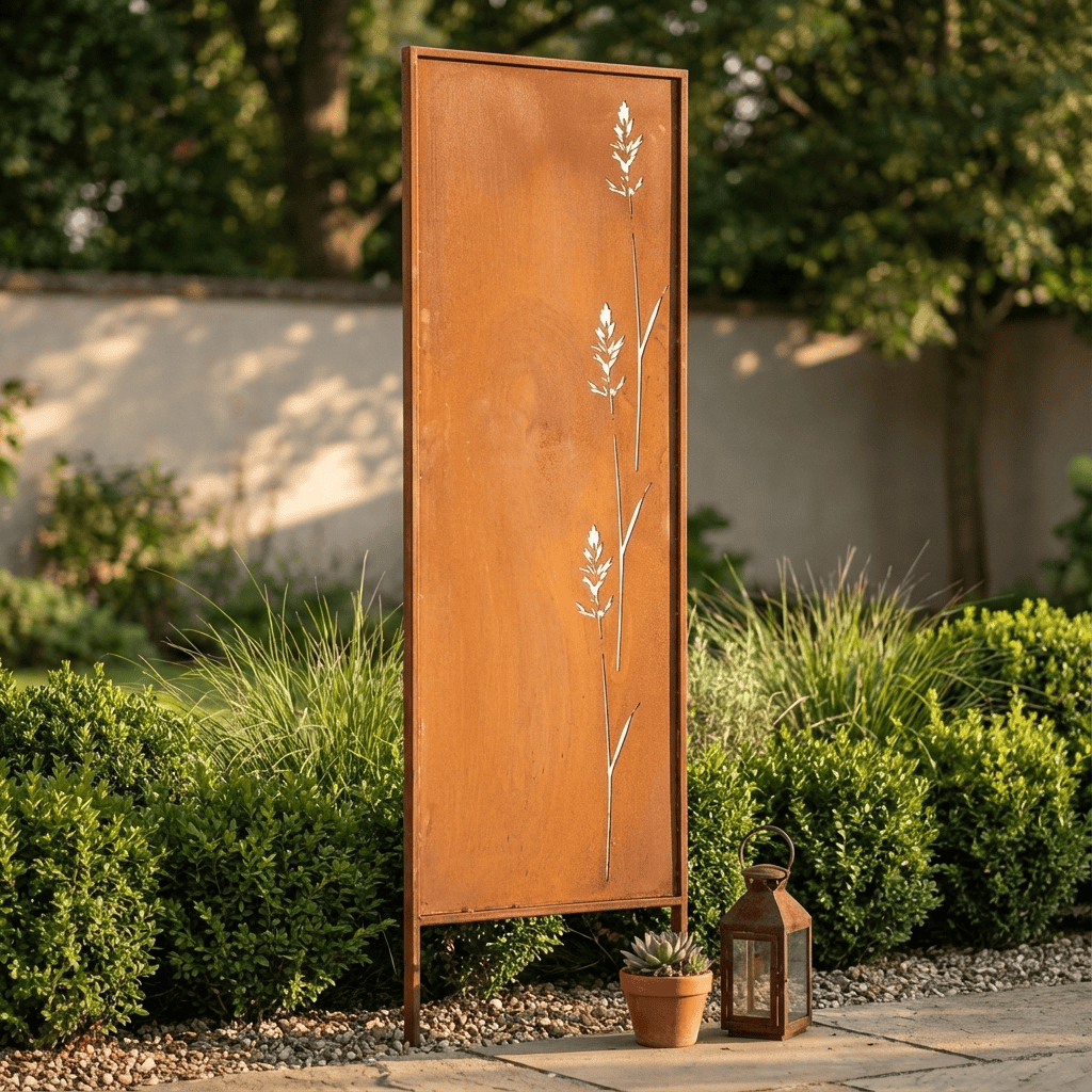 Panel Ogrodowy Parawan Corten Osłona Krzewów 160 x 50 cm Dekoracyjny Metalowy - zdjęcie 6 - Kapaga