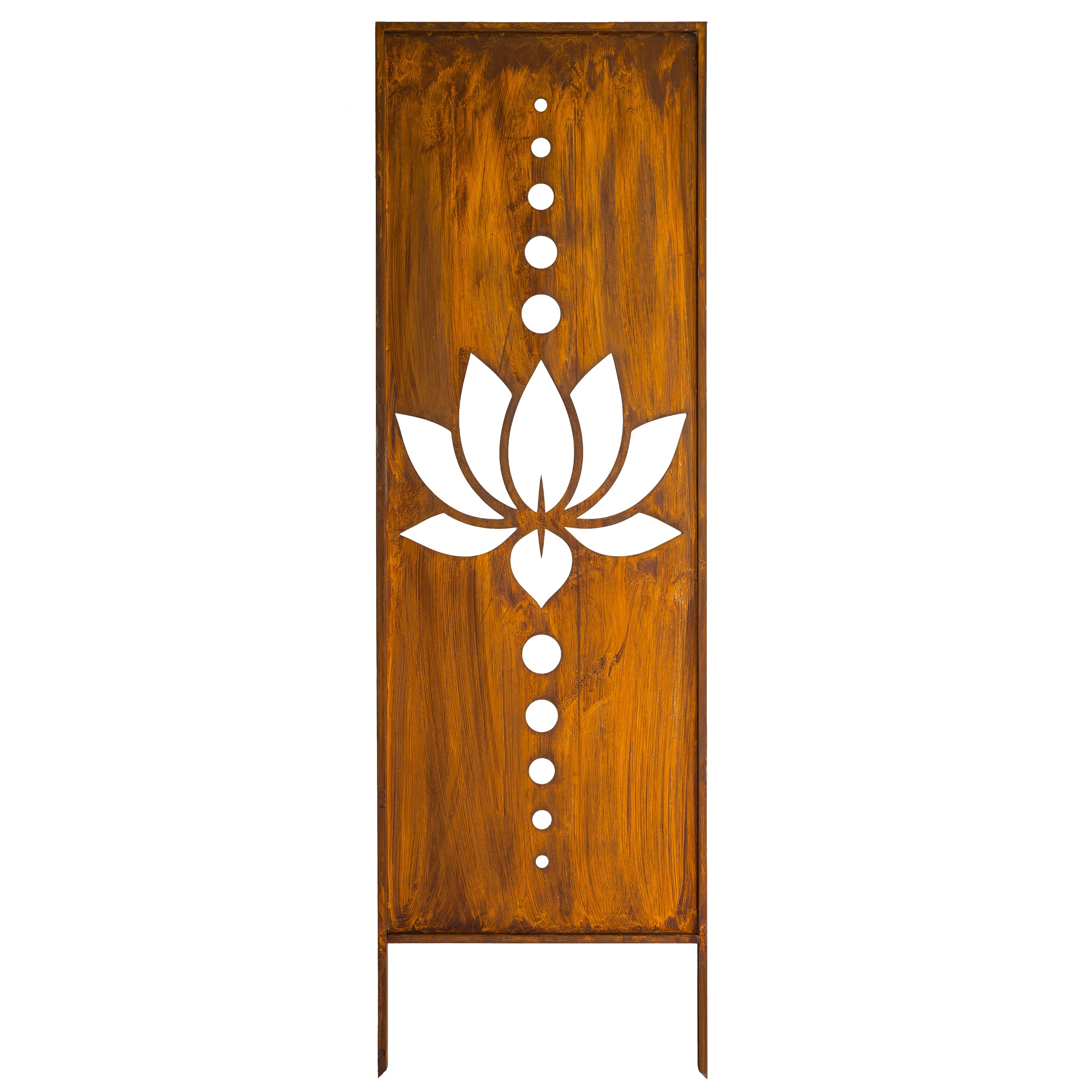 Panel ogrodowy Corten - Parawan z lotosem 160 x 50 cm