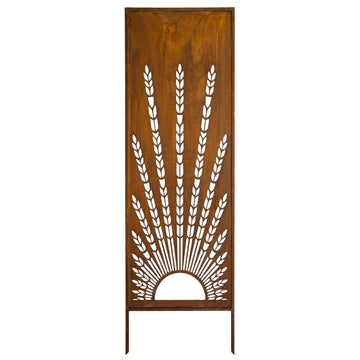 Panel ogrodowy Corten - Parawan z kłosami - 160 x 50 cm