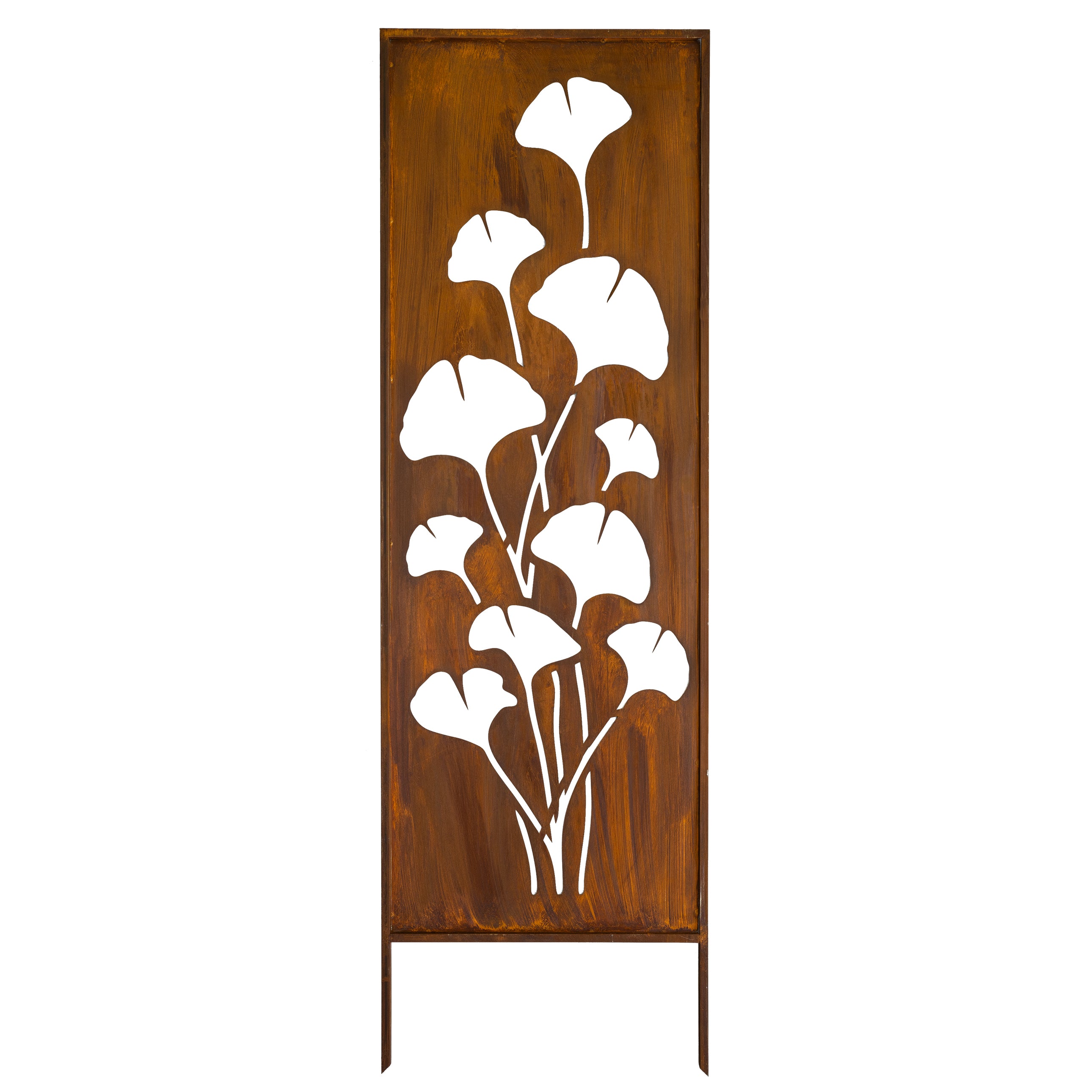 Panel ogrodowy Corten - Parawan z miłorzębem - 160 x 50 cm