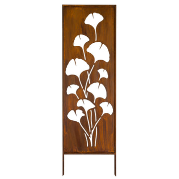 Panel ogrodowy Corten - Parawan z miłorzębem - 160 x 50 cm