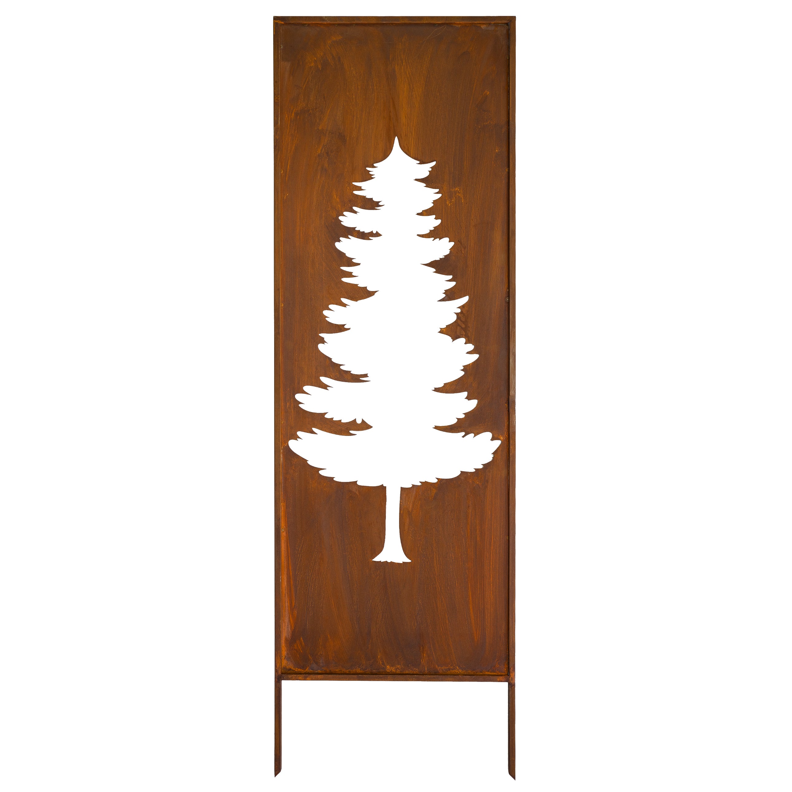 Panel ogrodowy Corten - Parawan z leśnym świerkiem - 160 x 50 cm