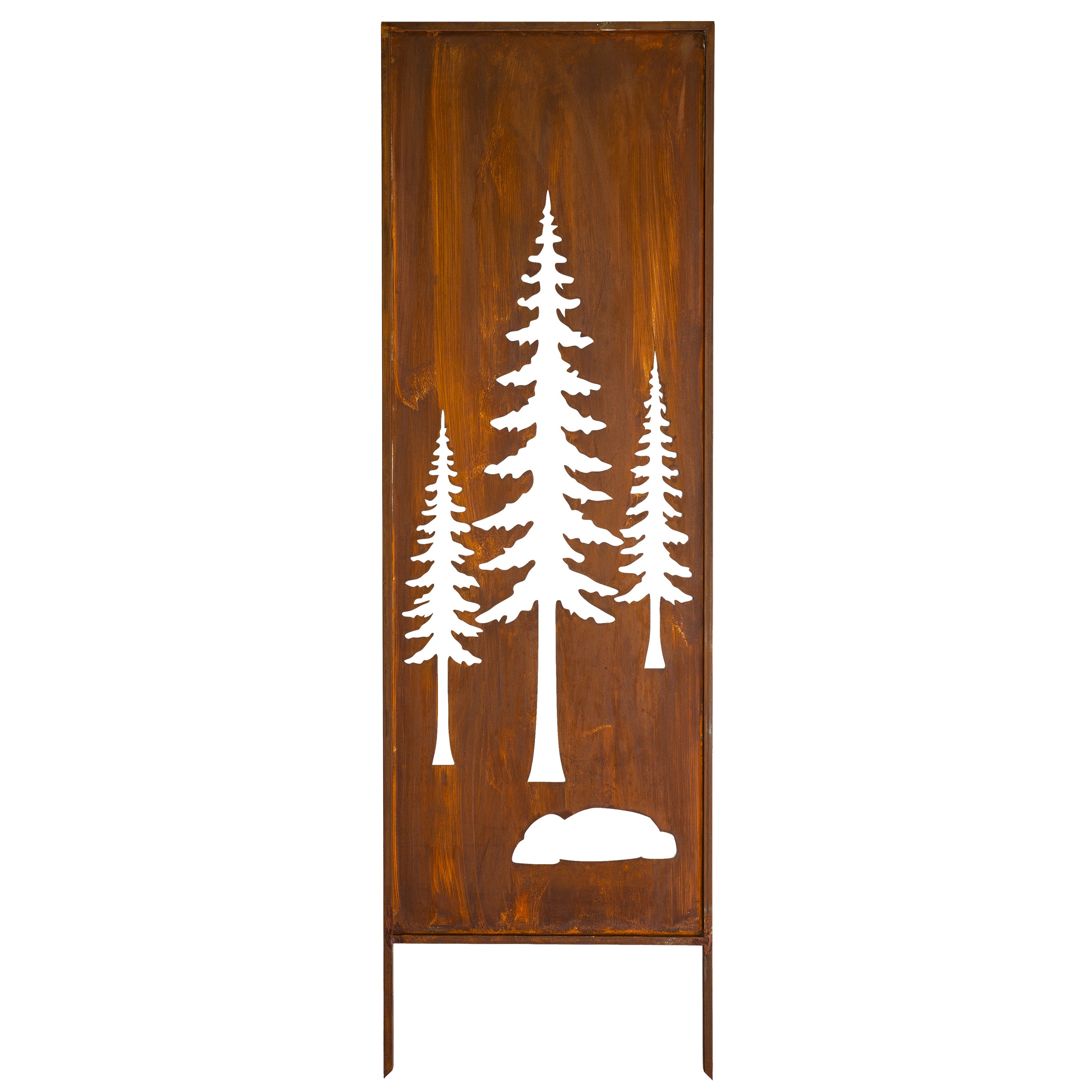 Panel ogrodowy Corten - Parawan z leśną polaną - 160 x 50 cm