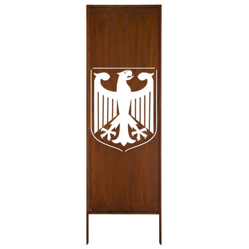 Panel ogrodowy Corten - Parawan z herbem z orłem - 160 x 50 cm