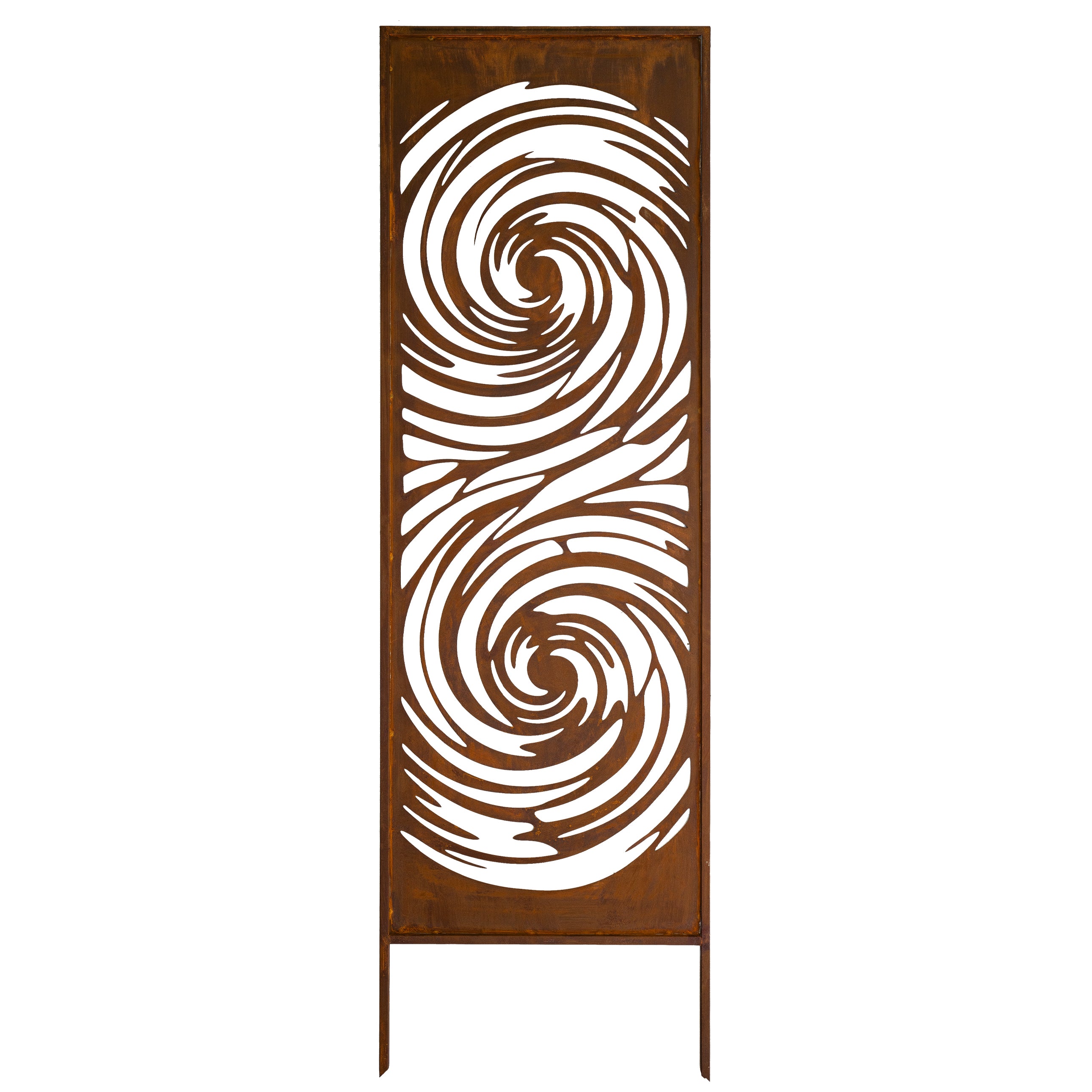 Panel ogrodowy Corten - Parawan z morskim wirem - 160 x 50 cm