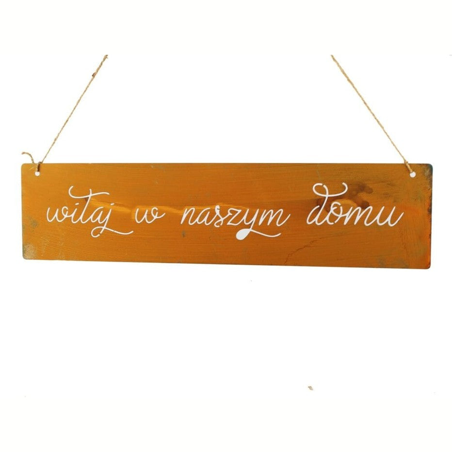 Wieszak Metalowy na Ścianę Zawieszka Witaj na Drzwiach - Kapaga
