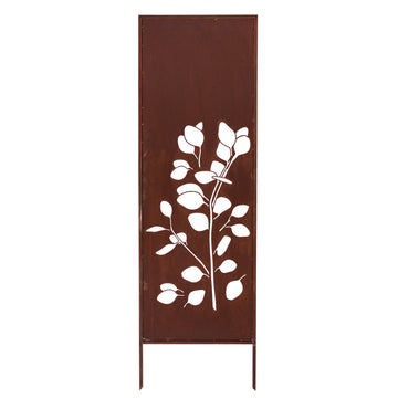 Panel ogrodowy Corten - Parawan z eukaliptusem - 160 x 50 cm