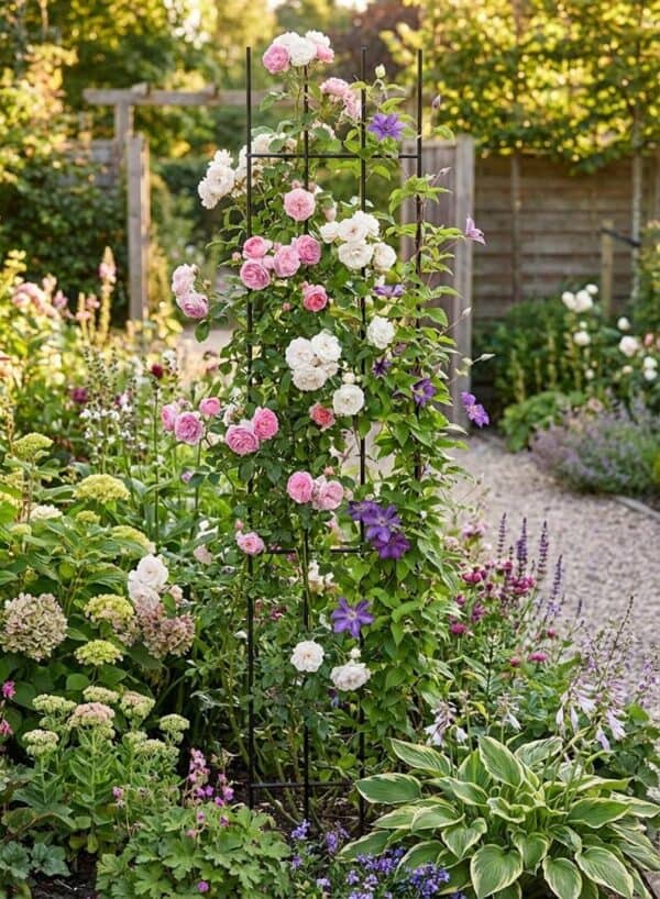 Metalowa Kratka Drabinka Do Roślin Pnących 150 cm - Czarna Podpora dla Róż i Kwiatów - zdjęcie 3 - Kapaga