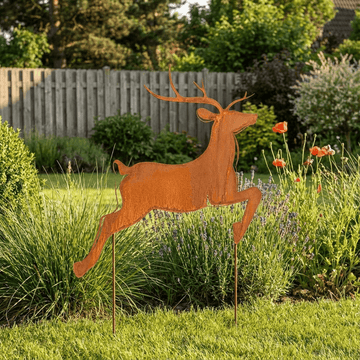Metalowa Dekoracja Ogrodowa - Skaczący Jeleń 66×74 cm - zdjęcie 3 - Kapaga