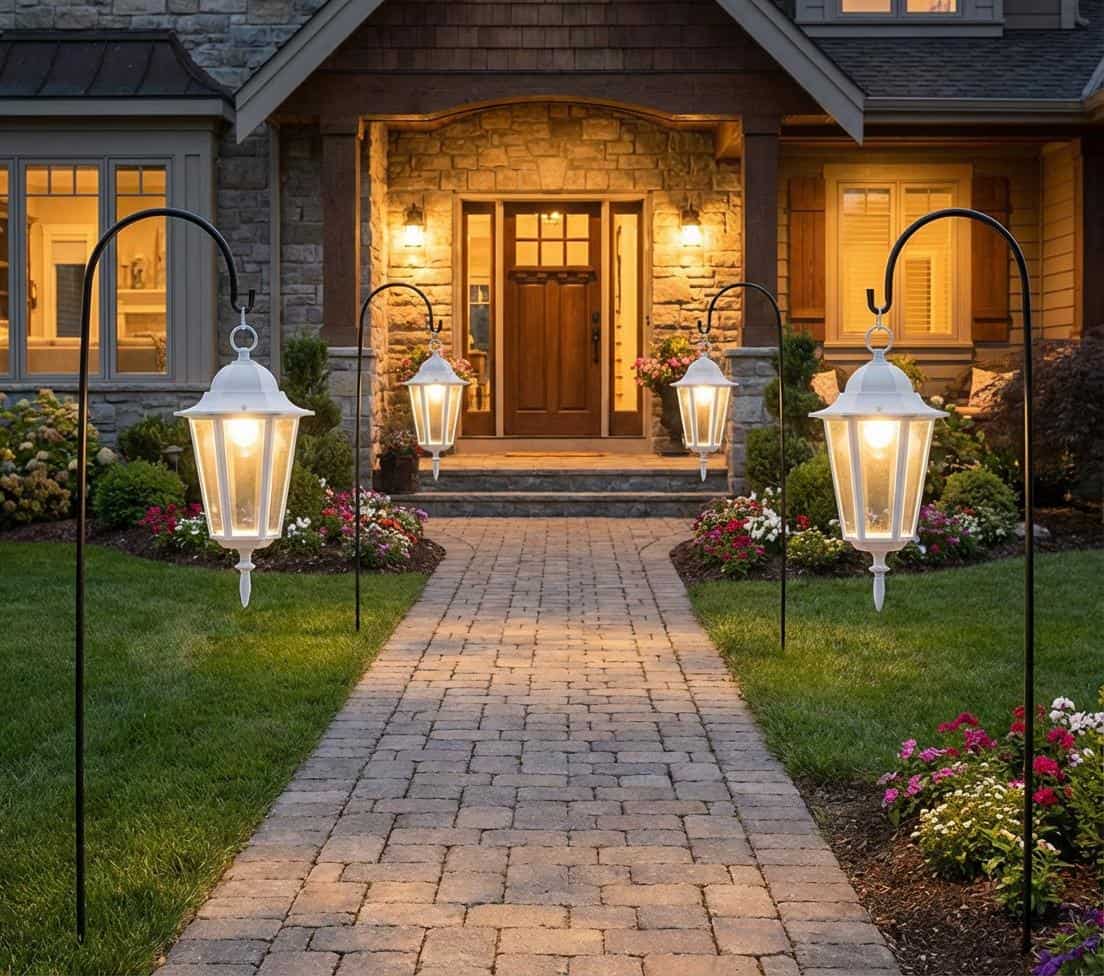 Wieszak Stojak na Latarnie Kwiaty 120 cm - Stalowy Uchwyt do Ozdabiania Ogrodu - zdjęcie 12 - Kapaga