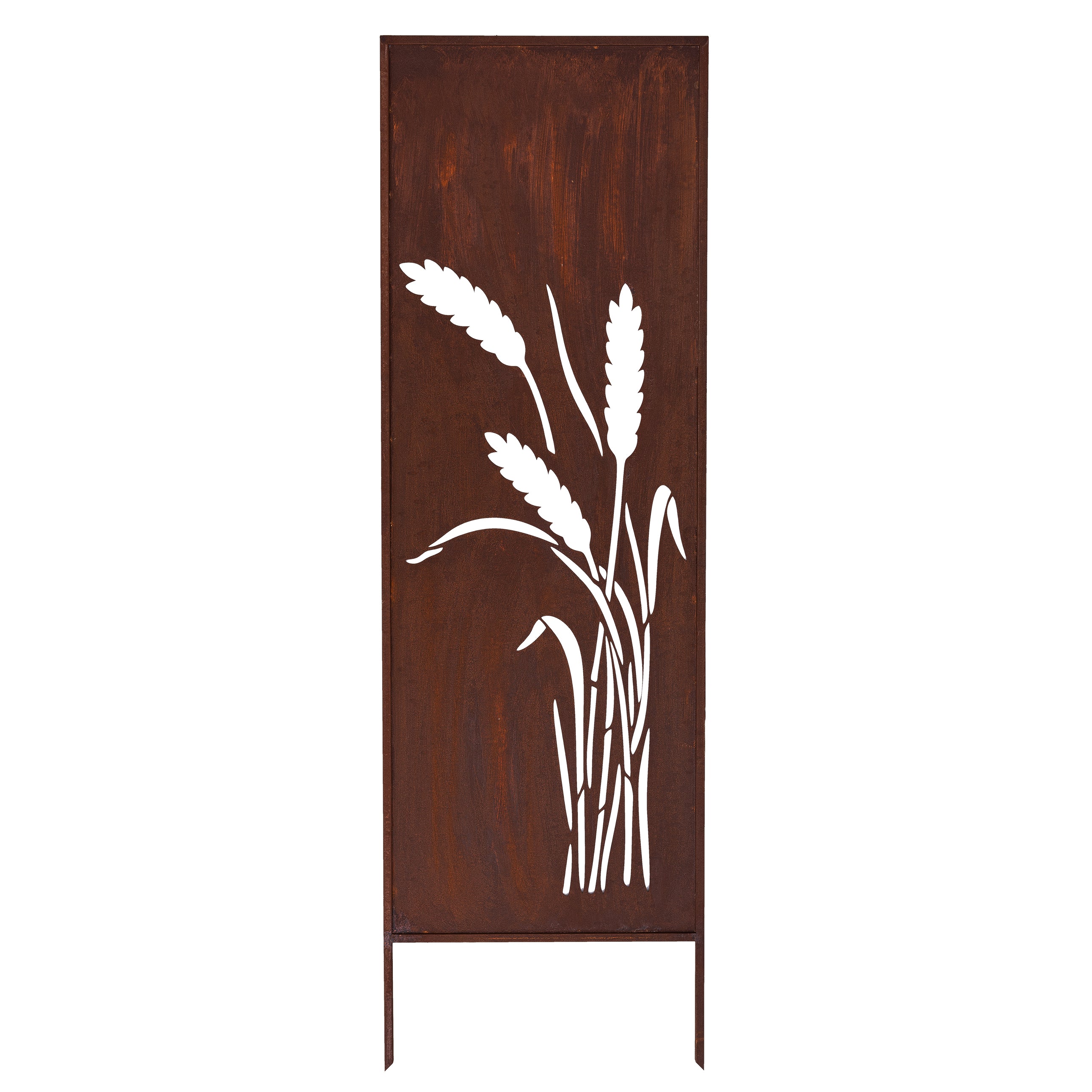 Panel ogrodowy Corten - Parawan z pszczenicą - 160 x 50 cm