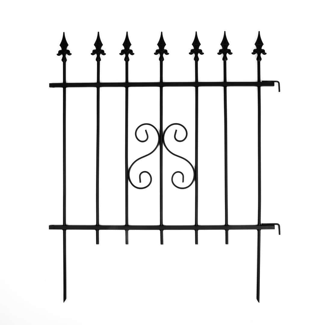 Płotek Kuty z Wzorem 80×95 cm - Eleganckie Metalowe Ogrodzenie - Kapaga