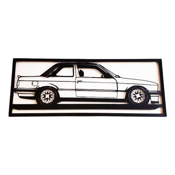 BMW E30 - Metalowy Panel Dekoracyjny na Ścianę - Kapaga