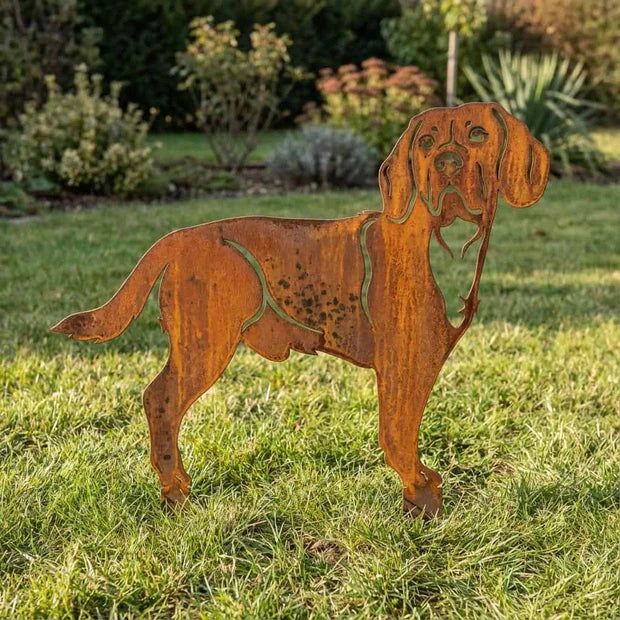 Sylwetka psa z naturalnej rdzy - Beagle - Pies figurka ozdobna - Różne wzory