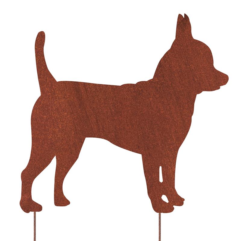 Chihuahua Pies Dekoracja Ogrodowa z Metalu - Figurka Corten Stal Sylwetka - zdjęcie 2 - Kapaga