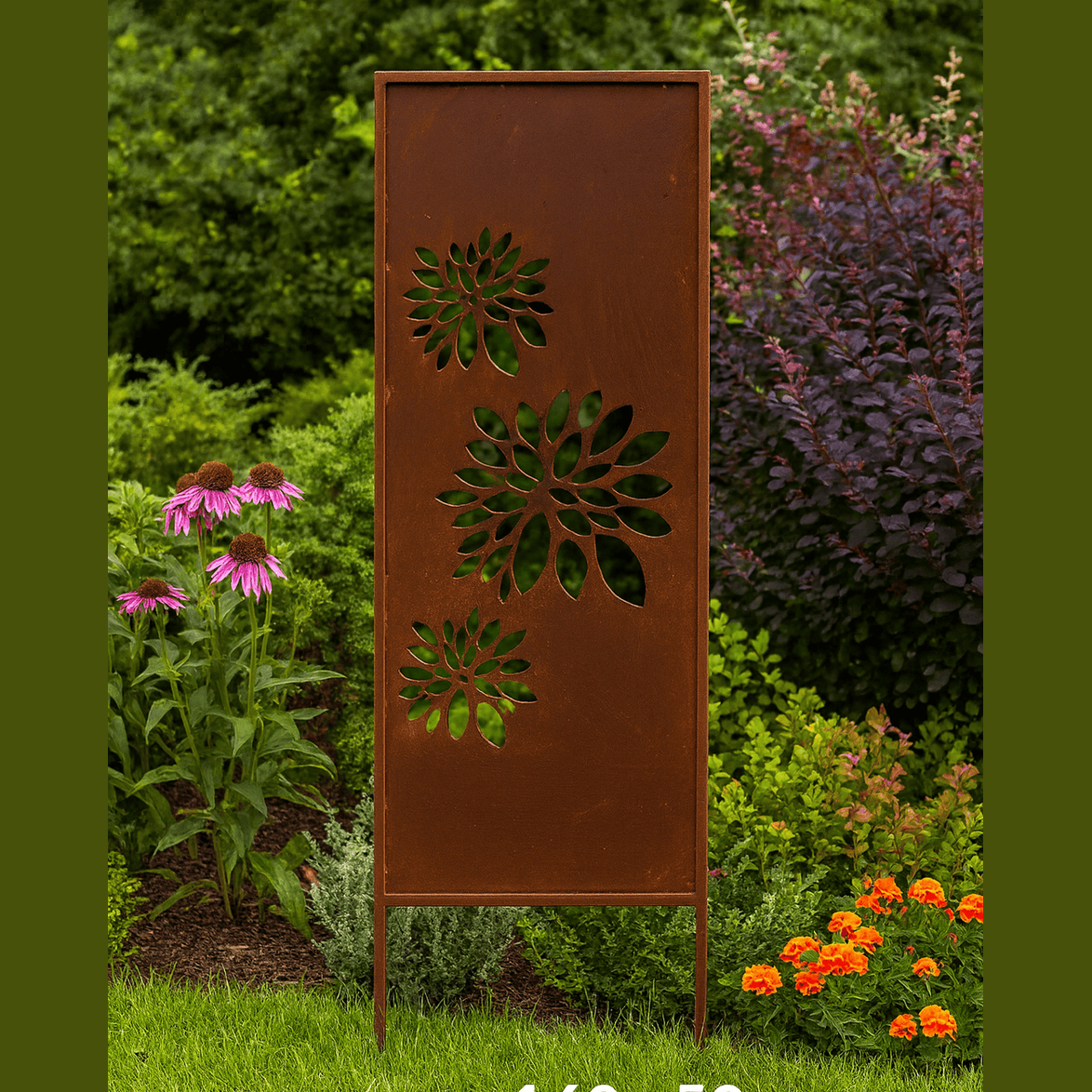 Panel Ogrodowy "Trzy Słoneczniki" 160×50 cm - Sztuka Metalowa - zdjęcie 2 - Kapaga