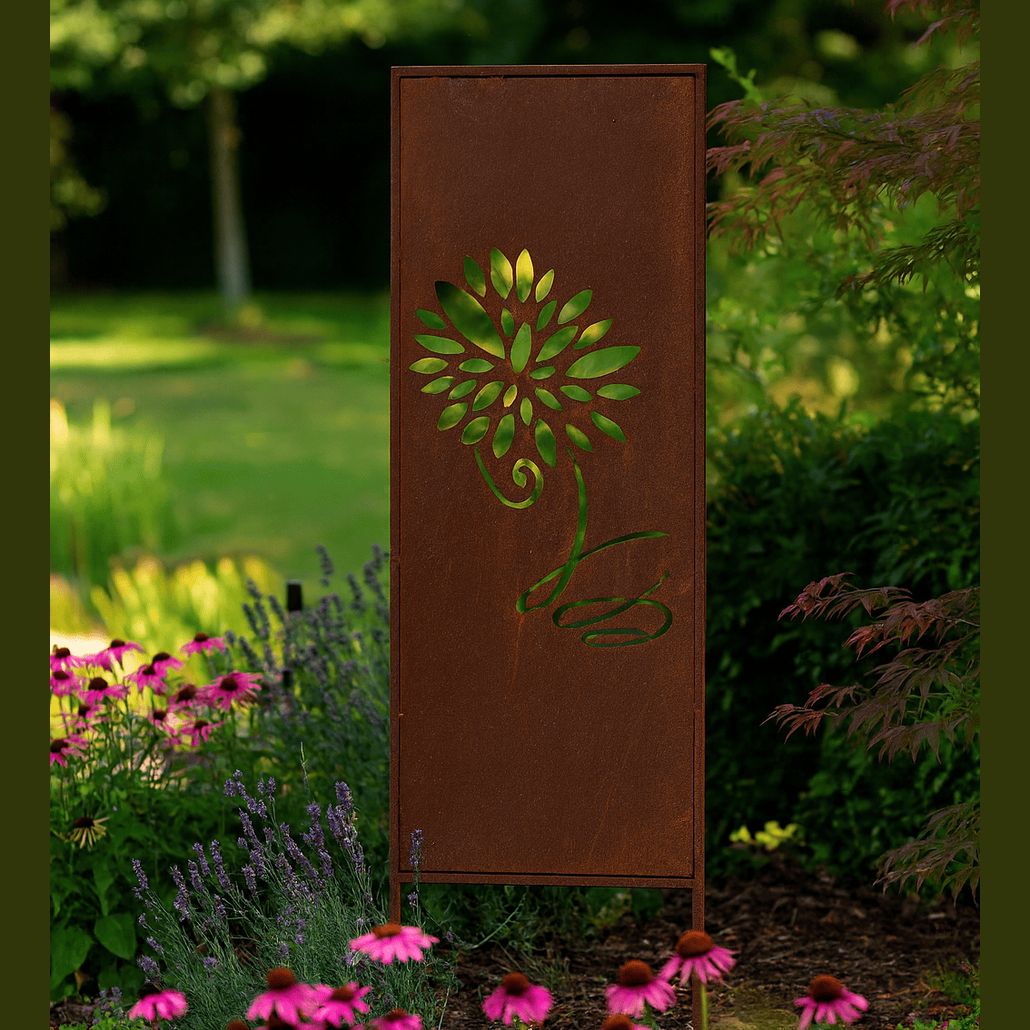 Dekoracja Ogrodowa "Słonecznik w Dłoni" 160×50 cm - Symbol Opieki - Kapaga