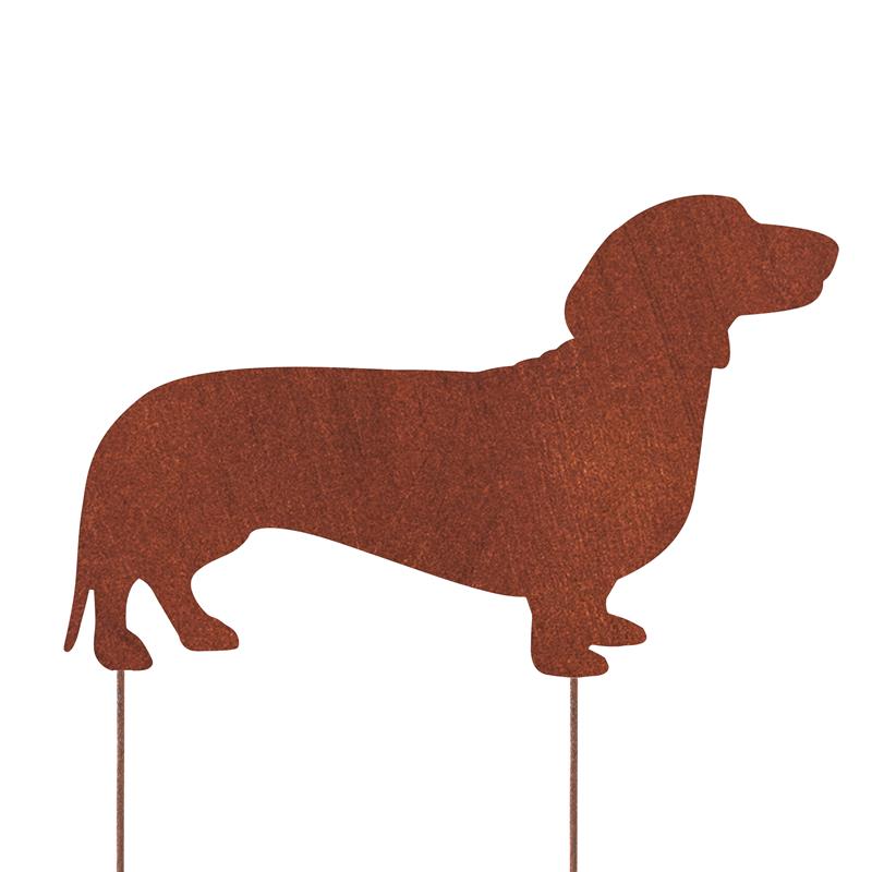 Dekoracja Metalowa Jamnik Dachshund Pies - Sylwetka z Corten Stali do Ogrodu - zdjęcie 2 - Kapaga