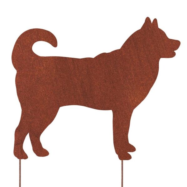 Figurka Psa Husky w Corten Stali - Metalowa Dekoracja Ogrodowa - zdjęcie 2 - Kapaga