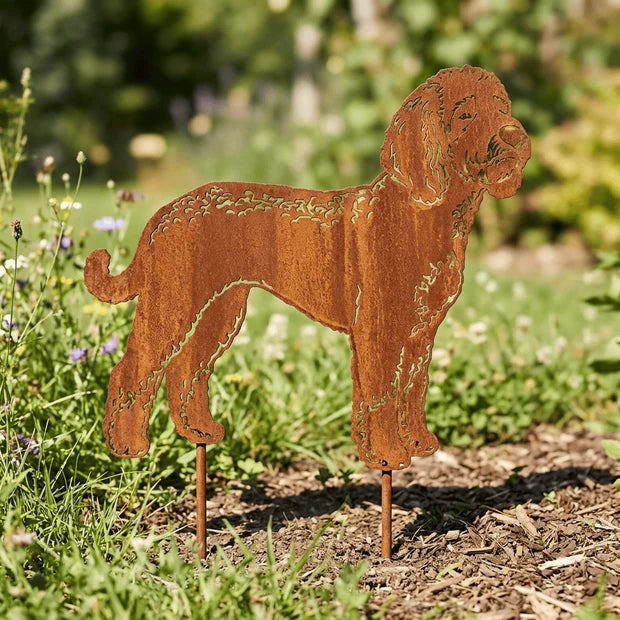 Sylwetka psa z naturalnej rdzy - Lagotto romagnolo - Pies figurka ozdobna - Różne wzory