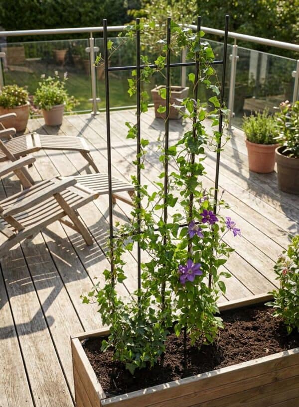 Metalowa Kratka Drabinka Do Roślin Pnących 150 cm - Czarna Podpora dla Róż i Kwiatów - zdjęcie 8 - Kapaga