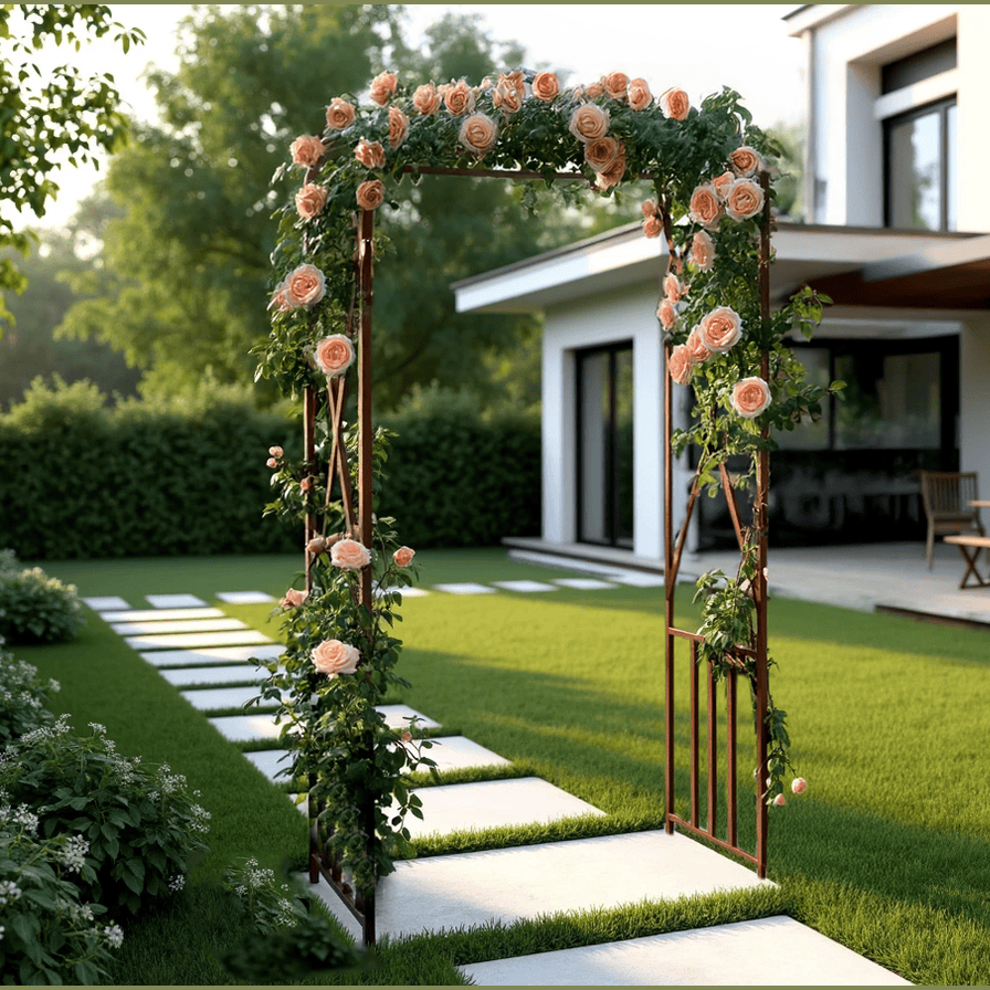 Pergola Ogrodowa - Metalowa, Naturalna Rdza, 220 cm do Róży, Bluszczu - zdjęcie 9 - Kapaga