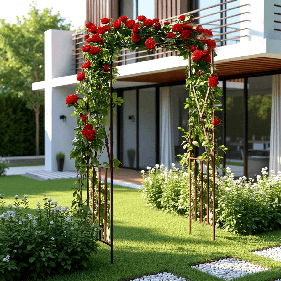 Pergola Ogrodowa - Metalowa, Naturalna Rdza, 220 cm do Róży, Bluszczu - zdjęcie 10 - Kapaga