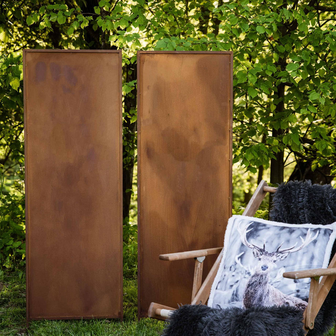 Panel Ogrodowy Corten 160×50 cm - Parawan Osłonowy Pełny, Ochrona i Dekoracja - Kapaga
