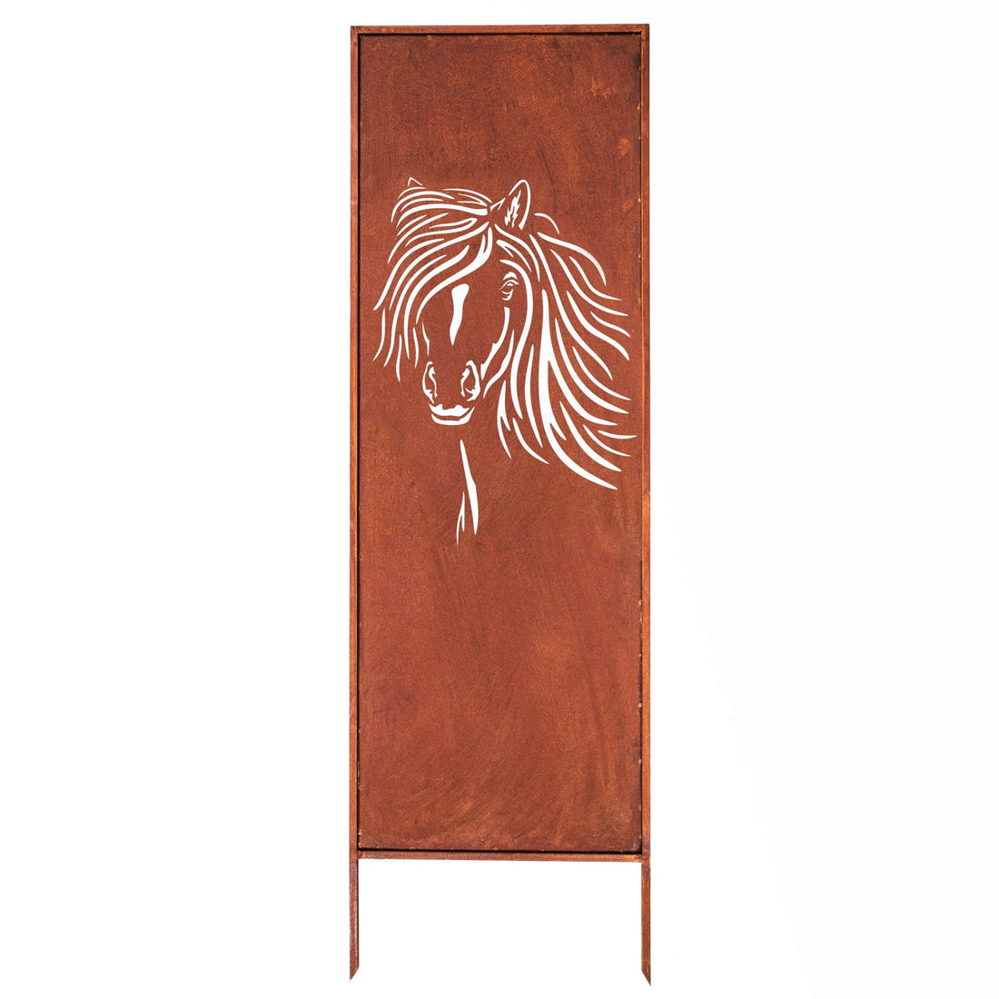 Osłona Corten 160×50 cm - Panel Ogrodowy z Wzorem Konia, Dekoracja do Stadniny i Ogrodu - Kapaga
