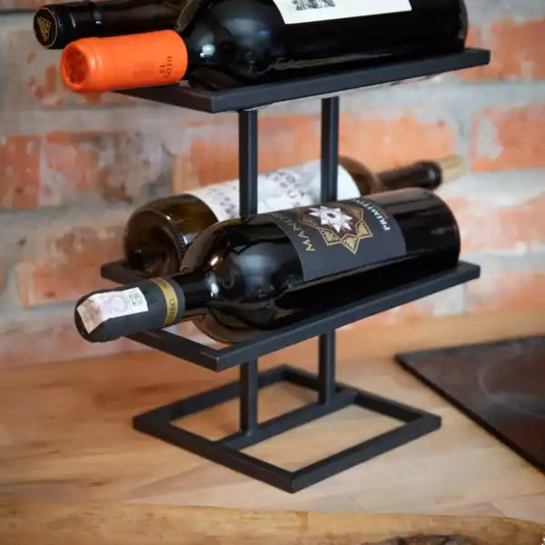 Stojak na Wino - Ręcznie Wykonane, Stalowy, 3 Poziomy, 42 cm - zdjęcie 2 - Kapaga