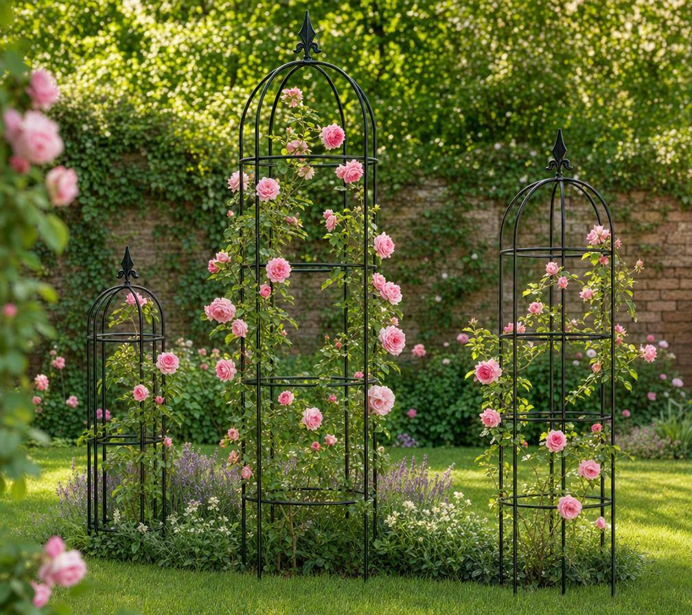 Metalowa pergola ‘Róże’ – Elegancki trejaż ogrodowy - Różne rozmiary